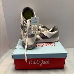 Target Kids' White and Gray Lace-Up Sneakers